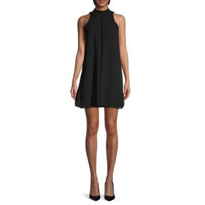 Tash + Sophie Mockneck Pleated Trapeze Dress